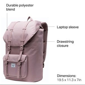 ✈️Herschel Little America Ash Rose Original Travel Work Computer compartment